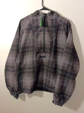 DGK Gray Plaid Pullover Windbreaker Hoodie